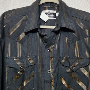 Ranch and Town Long Sleeve Button Down Collared Mens Dress Cowboy 17½ Bl…